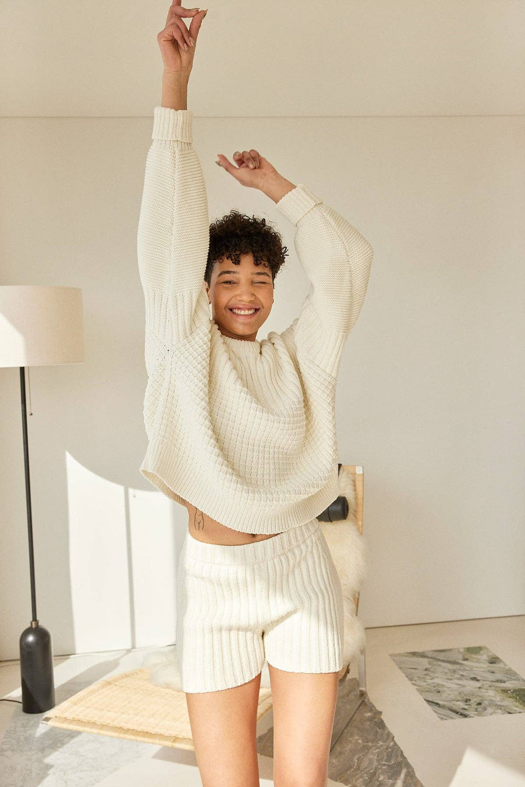 Pilnatis Shorts: 100% Cotton Off White Shorts