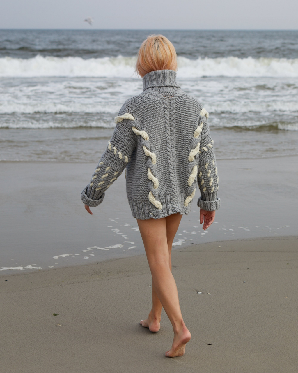 Barbora Kabelstrikket Genser i Ull