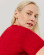 Lašas Topp – Mohair & Silke, Poppy Red - Håndlaget