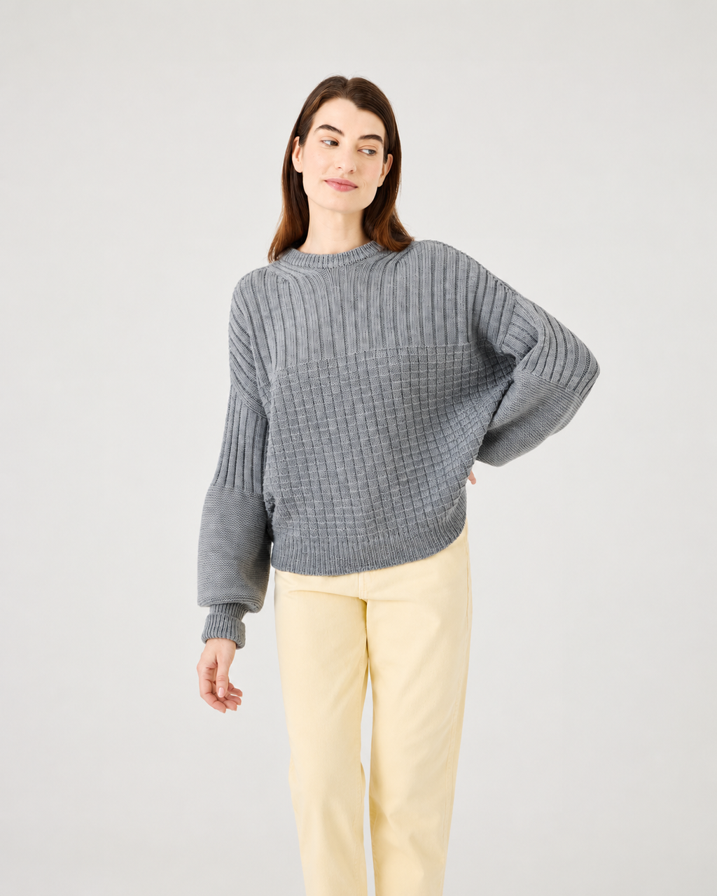 Delčia Genser – 100 % Merinoull, Fog Grey