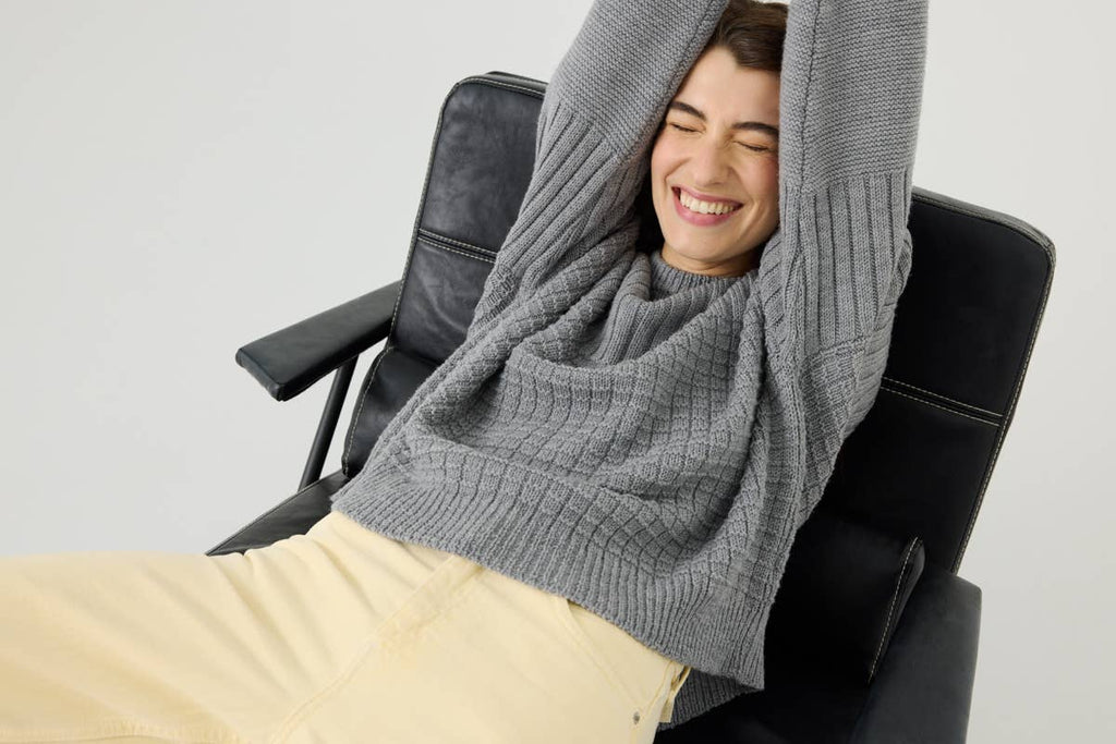 Delčia Genser – 100 % Merinoull, Fog Grey