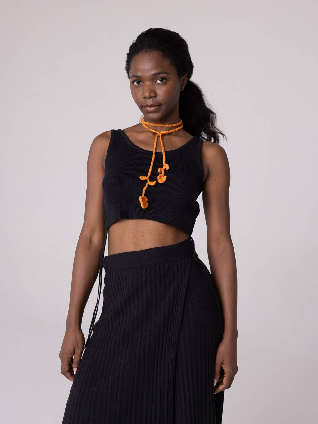 Drebulė Cropped Topp – Bomull, Svart