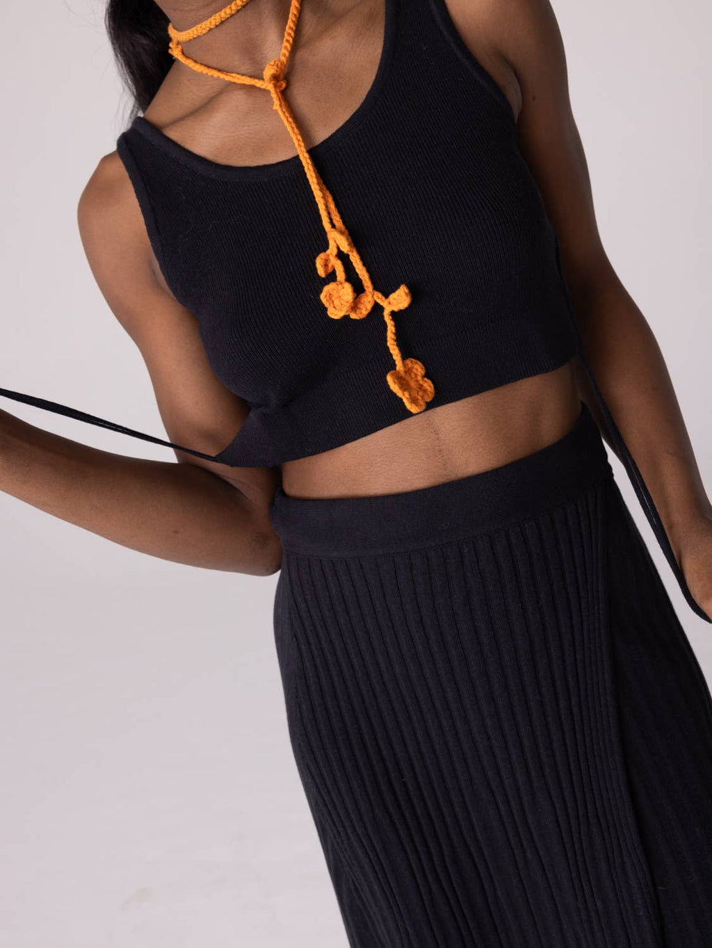 Drebulė Cropped Topp – Bomull, Svart