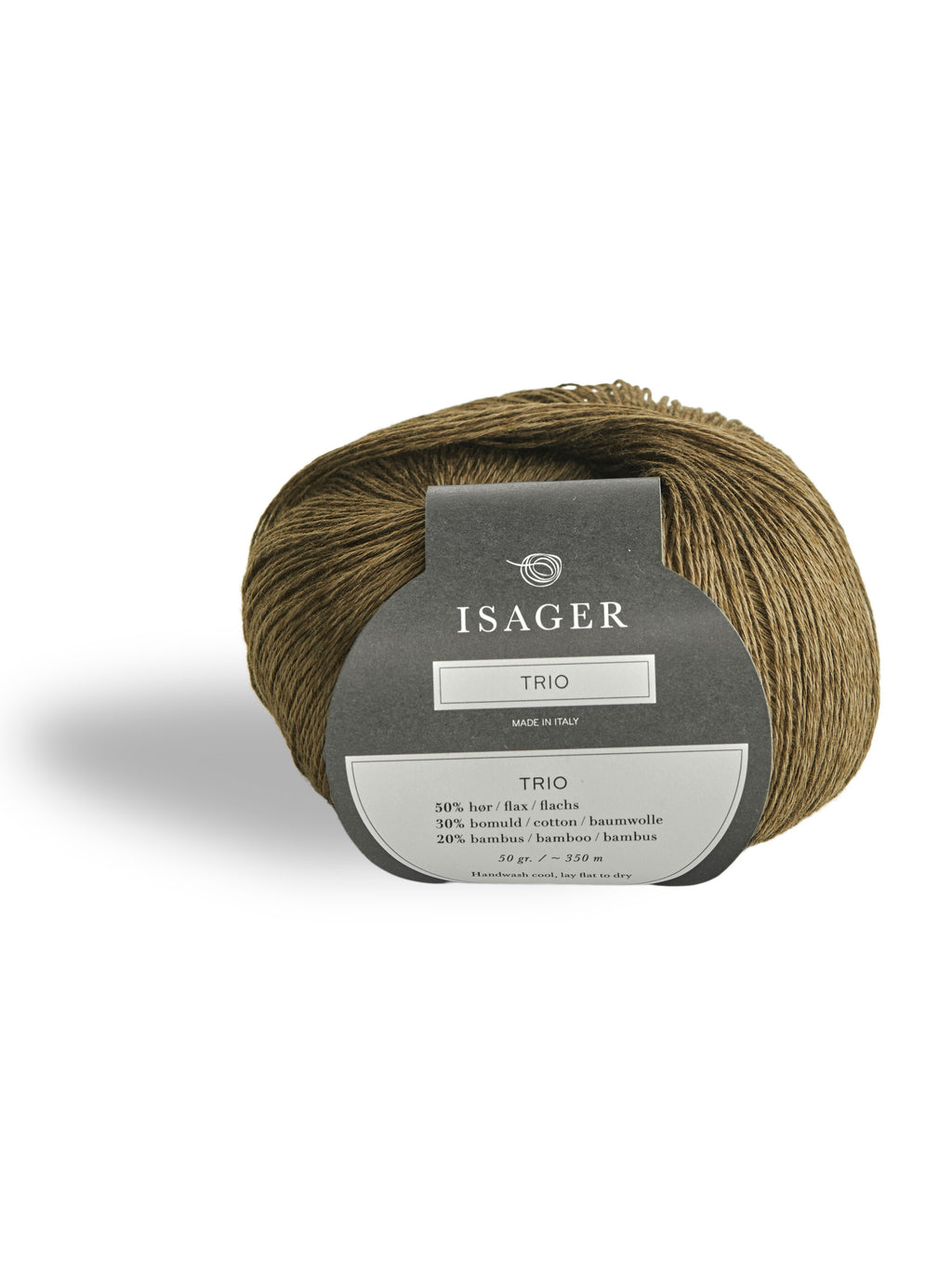 Isager Trio 1 Khaki - helt garnnøste