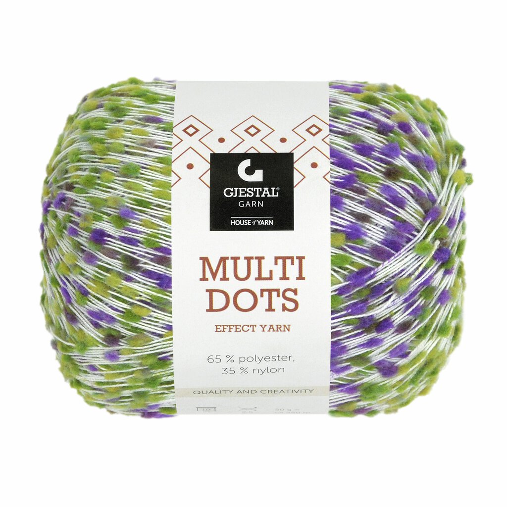 Gjestal 905 Gul/Grønn/Lavendel dots