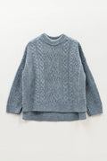 Freyja Kabelgenser i Britisk Ull fra OUBAS – farge Slate Blue