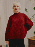 Ings Donegal Kabelgenser i Merinoull fra OUBAS – farge Brick Red