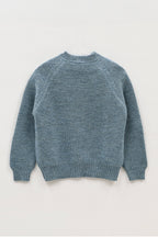 Olann Rundhalset Herregenser i Britisk Ull fra OUBAS – farge Slate Blue
