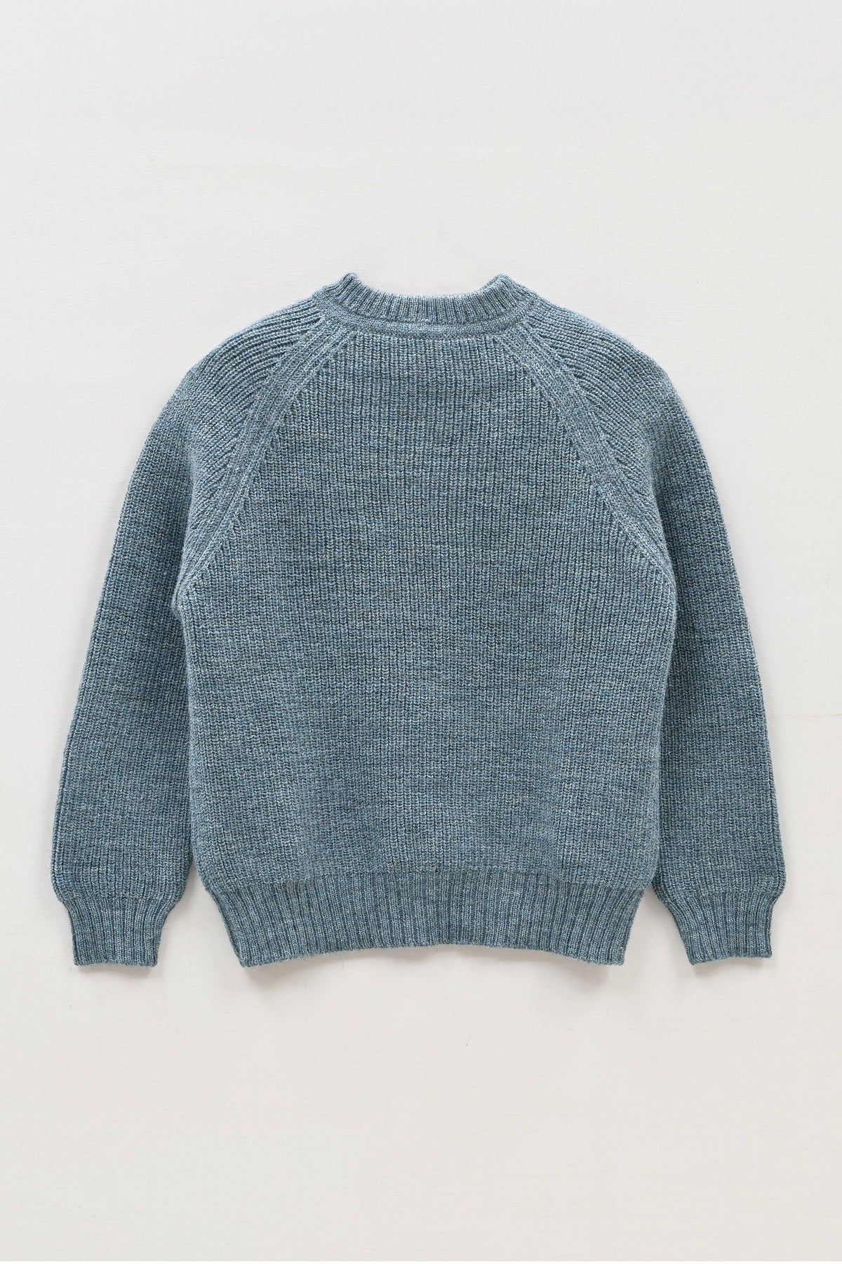 Olann Rundhalset Herregenser i Britisk Ull fra OUBAS – farge Slate Blue
