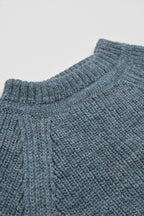 Olann Rundhalset Herregenser i Britisk Ull fra OUBAS – farge Slate Blue