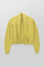 Kent Kort Cardigan i Donegal Merinoull fra OUBAS – farge Lime
