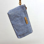 Woven Clutch – håndvevd veskemappe – Blå stripevev