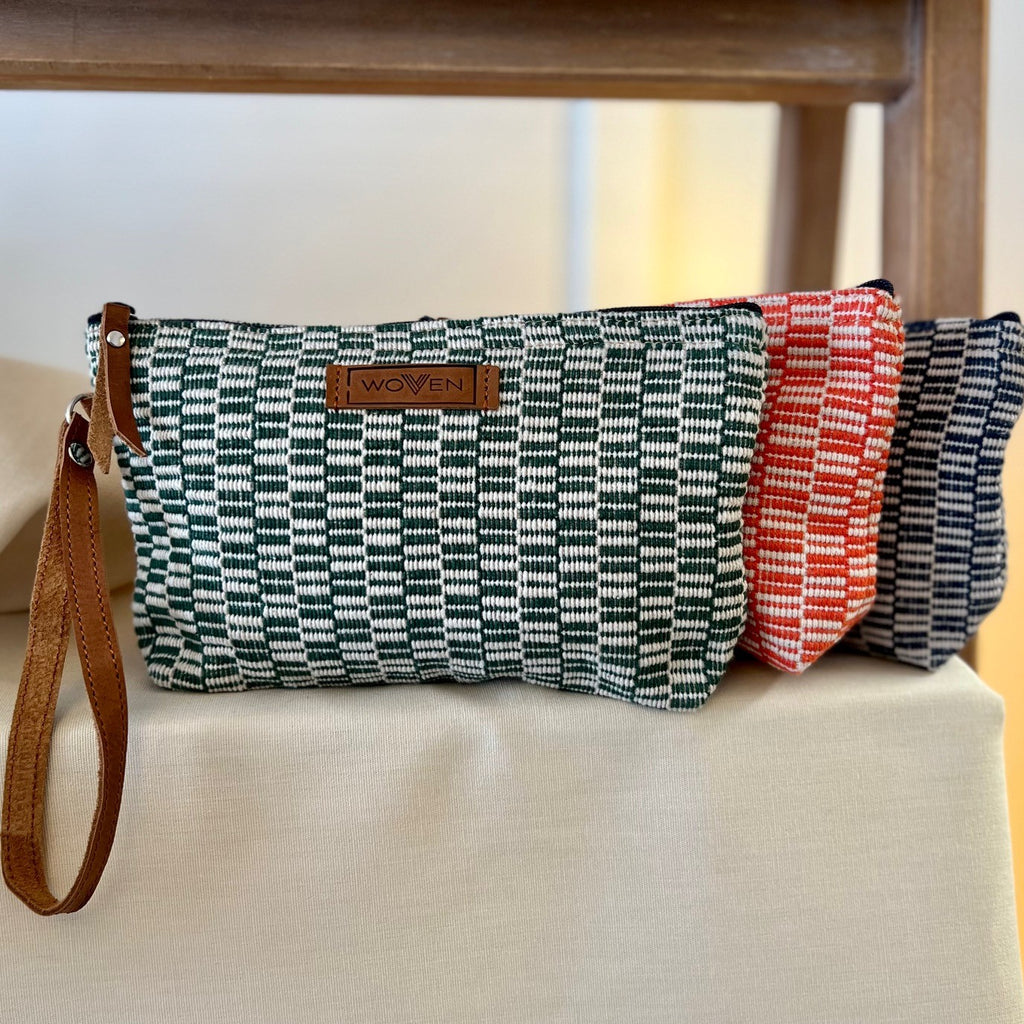 Woven Clutch – håndvevd veskemappe – Green Cotton