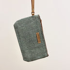 Woven Clutch – håndvevd veskemappe – Grønn stripevev