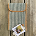 Woven Pinnemappe til rundpinner – stor – Grønn stripevev