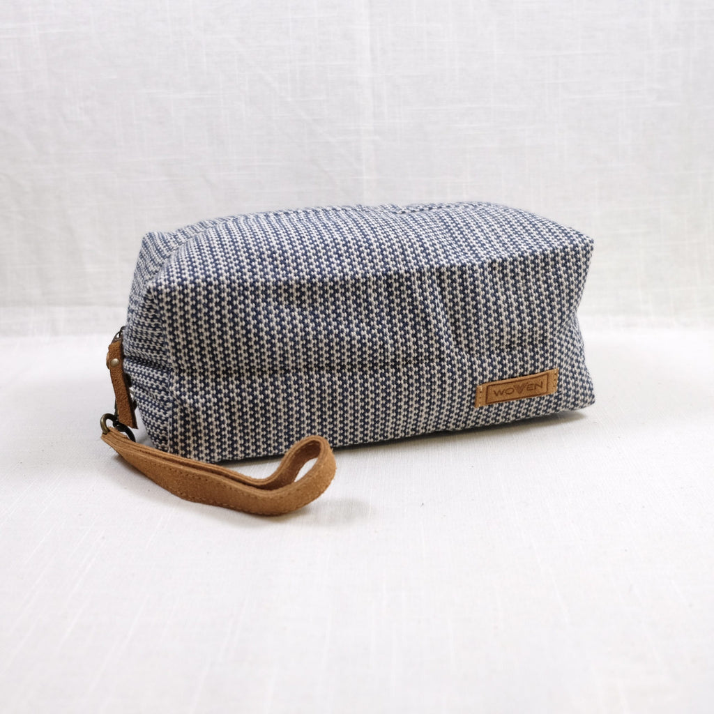 Woven Prosjektbag – håndvevd – Blå stripevev