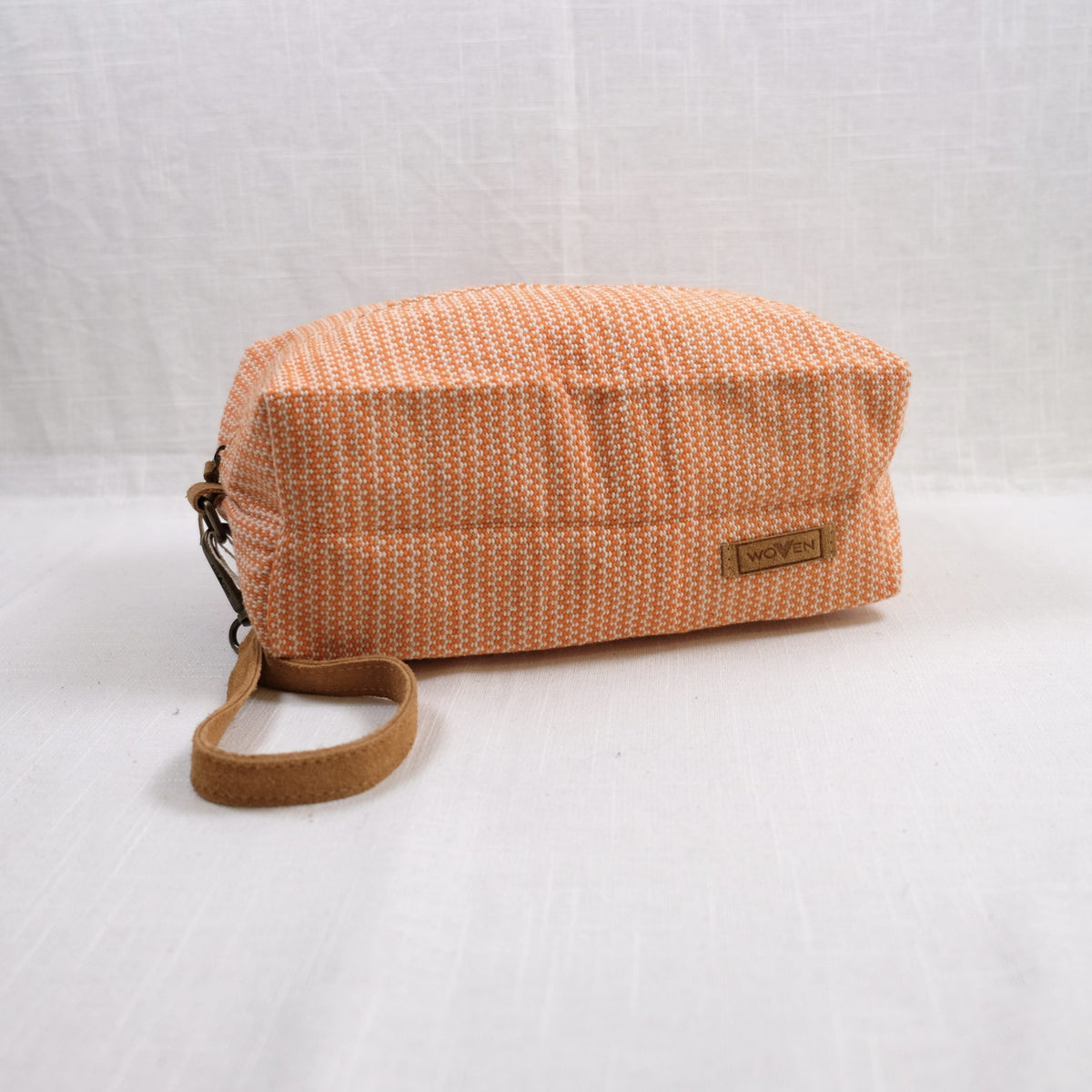 Woven Prosjektbag – håndvevd – Orange stripevev