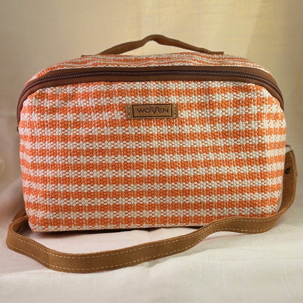 Woven Smartboks stor – Orange & Hvit hundetann
